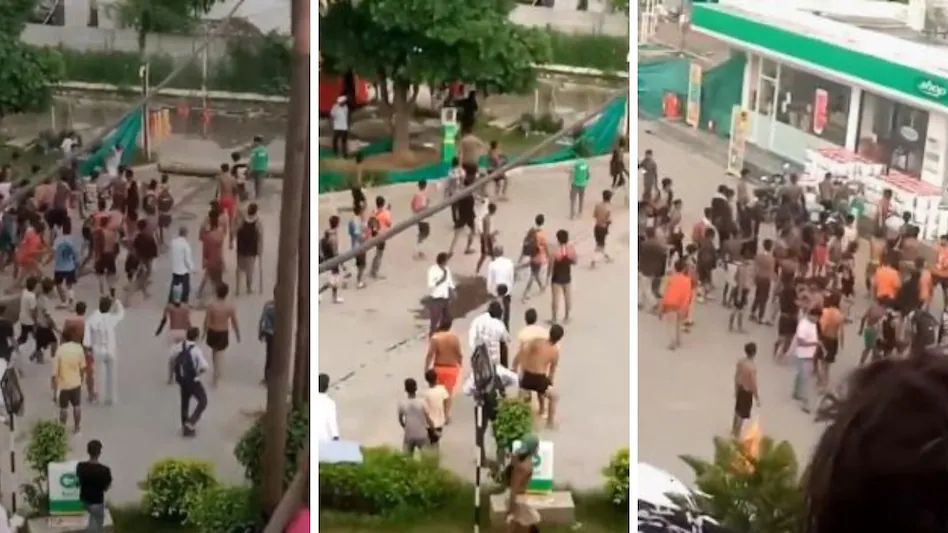 Muzaffarnagar - के मंसूरपुर थाना क्षेत्र में दिल्ली देहरादून नेशनल हाईवे पर एक बार फिर कावड़ियों का उत्पाद देखने को मिला। इस बार कावड़ियों ने पेट्रोल पंप पर तोड़फोड़ की, पेट्रोल पंप के कर्मचारियों को भी जमकर पीटा, इस घटना का वीडियो सोशल मीडिया पर वायरल हो रहा है। यह विवाद आम खाकर गुठली फेकने पर हुआ था। इसलिए बताएं मौके पर शांति बनी हुई है।