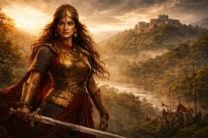 Rani Durgavati, veer Gondwana ki Maharani, epic cinematic portrait