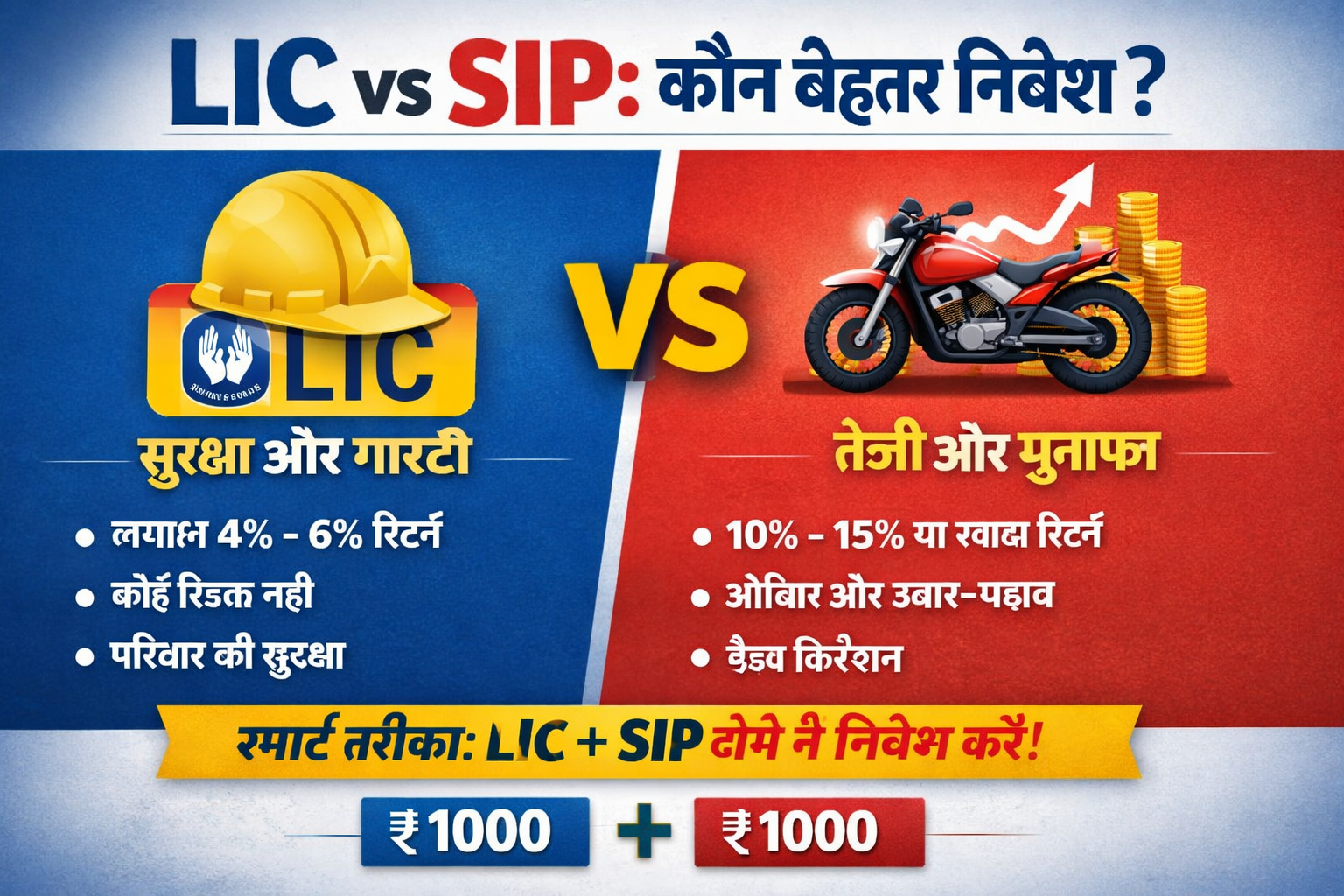 LIC vs SIP: कौन है बेहतर निवेश जानिए पूरी तुलना और सही विकल्प (2026 Guide)