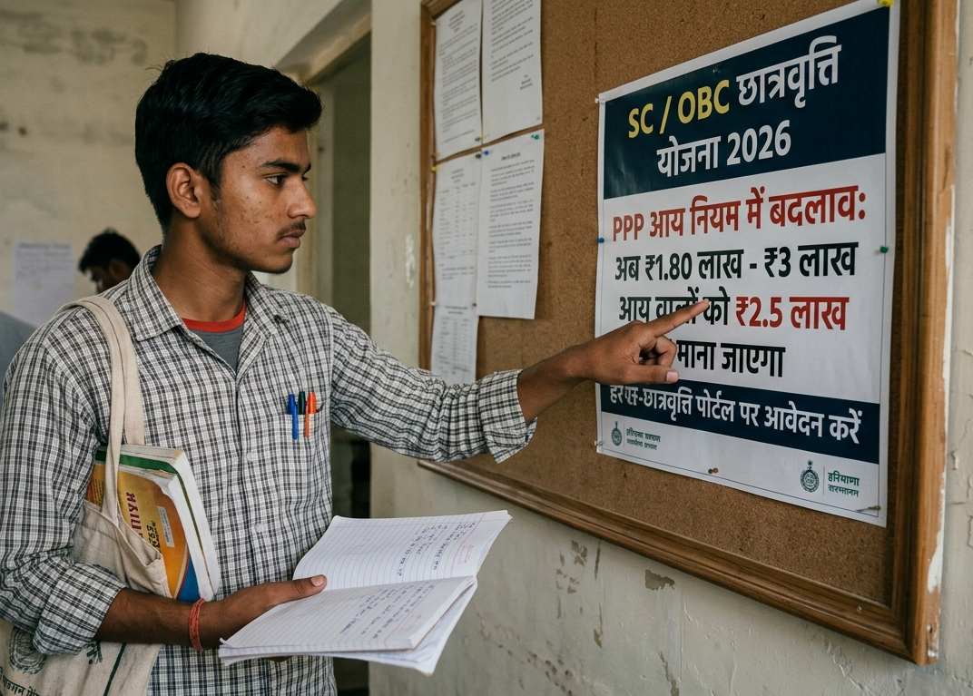 SC OBC Scholarship 2026: PPP आय नियम बदला, अब 1.80 से 3 लाख वालों को मिलेगा लाभ