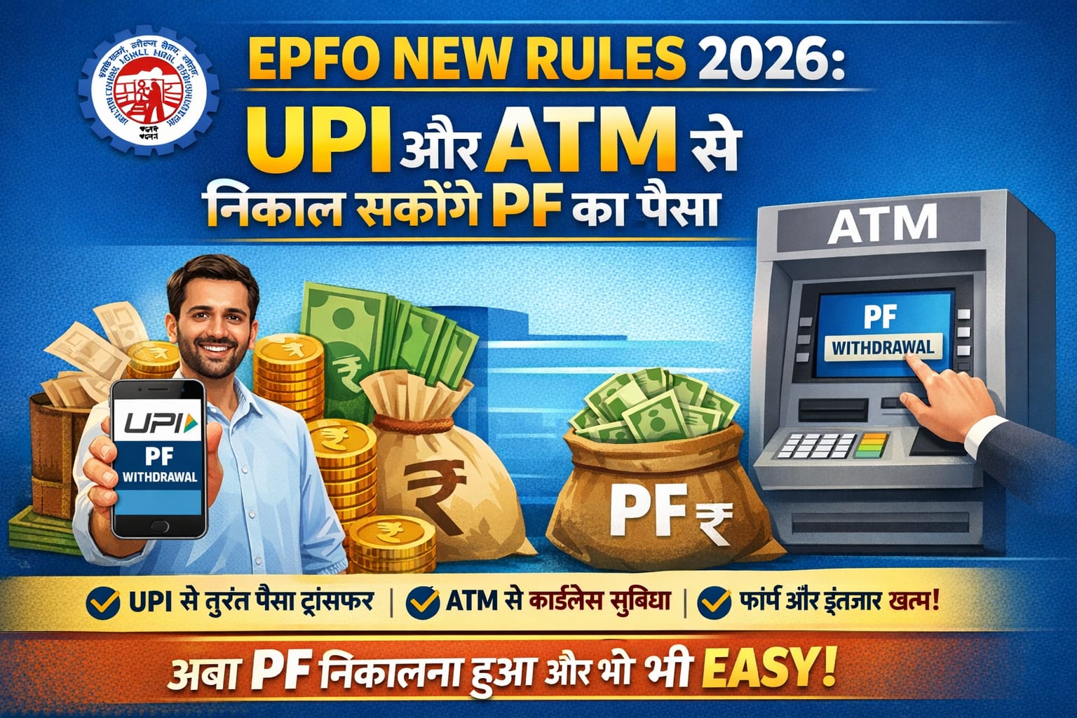 PF Withdrawal New Rule 2026: PF withdrawal new rule 2026 UPI ATM EPFO update