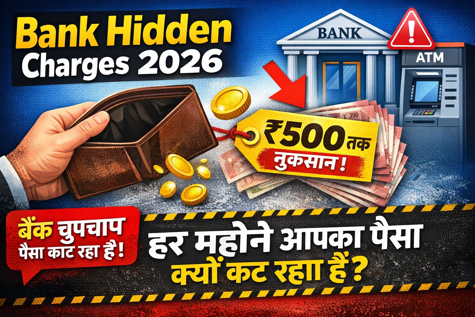 Bank Hidden Charges 2026 : 7 Hidden Fees जो हर महीने आपका पैसा खा रही हैं